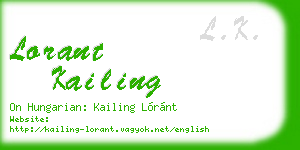 lorant kailing business card
